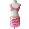 IngeSight.Z Sexy Rhombic Sequins Harness Bra Chest Body Chain Sets for Women 2022 Summer Beach Bikini Dress Body Jewelry