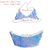 IngeSight.Z Sexy Rhombic Sequins Harness Bra Chest Body Chain Sets for Women 2022 Summer Beach Bikini Dress Body Jewelry