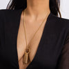 IngeSight.Z Sexy Round Circle Tassel Long Chest Chain Pendant Necklace for Women Punk Gold Color Body Chain Sweater Jewelry 2022