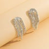 IngeSight.Z Shiny Full Iced Rhinestones Long Tassel Dangle Earrings for Women Bling Crystal Drop Earrings Piercing Ear Jewelry