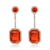 IngeSight.Z Shiny Red Color Rhinestone Geometri Square Drop Dangle Earrings  Crystal Hanging Earrings for Women Jewelry