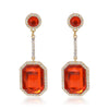 IngeSight.Z Shiny Red Color Rhinestone Geometri Square Drop Dangle Earrings  Crystal Hanging Earrings for Women Jewelry