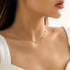 IngeSight.Z Simple Copper Beads Chain Choker Necklace for Women Kpop Gold Color Small Ball Short Clavicle Chain Necklace