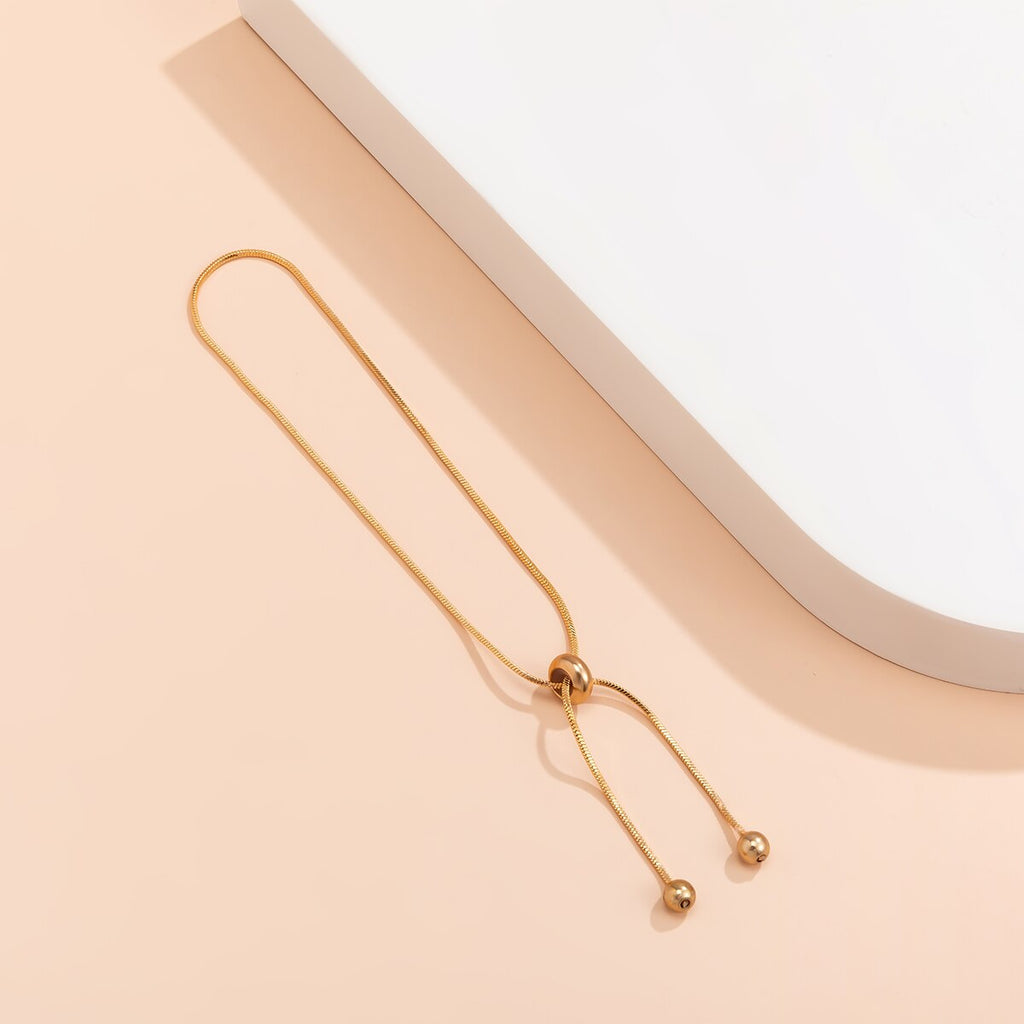 IngeSight.Z Simple Copper Thin Snake Chain Bracelets Bangles Gold Color Adjustable Friendship Bracelets Female Men Wrist Jewelry