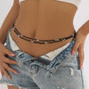 IngeSight.Z Simple Double Layer Black and White Rice Bead Waist Chain for Women Sexy Bikini Beads Belly Chain Body Chain Jewelry