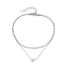 IngeSight.Z Simple Double Layer Rhinestone Claw Chain Choker Necklace for Women Kpop Elegant Imitation Pearl Pendant Necklace