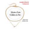 IngeSight.Z Simple Double Layer Rhinestone Claw Chain Choker Necklace for Women Kpop Elegant Imitation Pearl Pendant Necklace