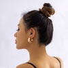 IngeSight.Z Simple Double Layers Pearl Circle C Shaped Earrings For Women Punk Gold Color Metal Thick Hoop Earrings Jewelry