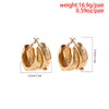 IngeSight.Z Simple Double Layers Pearl Circle C Shaped Earrings For Women Punk Gold Color Metal Thick Hoop Earrings Jewelry