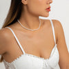 IngeSight.Z Simple Elegant White Imitation Pearl Beaded Choker Necklace For Women Korean Clavicle Chain Collar Wedding Jewelry