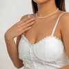 IngeSight.Z Simple Elegant White Imitation Pearl Beaded Choker Necklace For Women Korean Clavicle Chain Collar Wedding Jewelry
