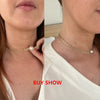 IngeSight.Z Simple Imitation Pearl Choker Necklaces for Women Geometric Square Thin Link Chain Short Collar Neck Bracelet Set