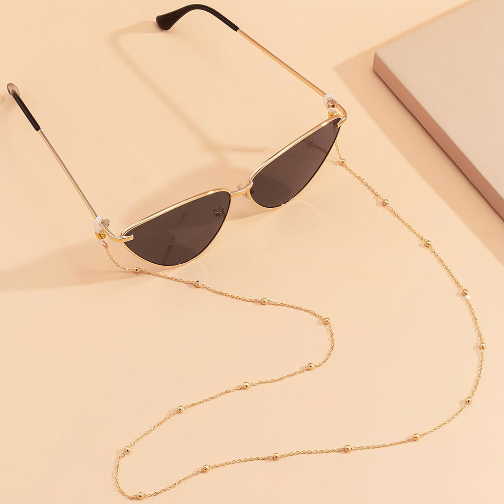 IngeSight.Z Simple Minimalist Bead Sunglasses Eyeglasses Chain Geometric Reading Glasses Chain Cord Holder Lanyard Neck Strap