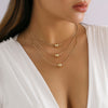 IngeSight.Z Simple Multi Layered CCB Beads Thin Snake Chain Necklaces for Women Punk Gold Color Chain Choker Necklace Jewelry