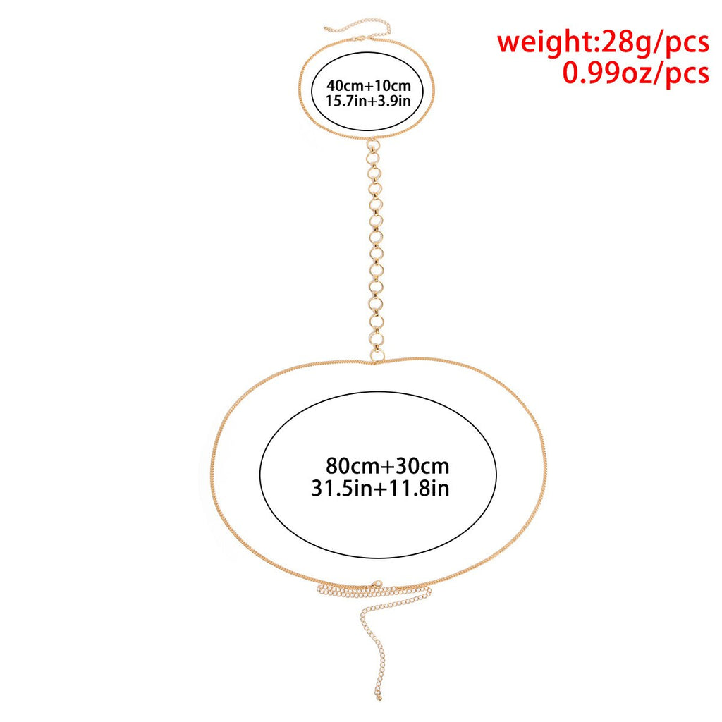 IngeSight.Z Simple Round Circle Bikini Chest Chain for Women Sexy Gold Color Hollow Out Belly Chain Necklace Beach Body Chain