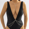 IngeSight.Z Simple Round Sequins Tassel Pendant Bikini Belly Bra Chain for Women Sexy Multi Layered Cross Chest Body Chain