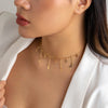 IngeSight.Z Simple Star &amp; Moon Pendant Clavicle Necklace for Women Minimalist Gold Color Tassel Link Chain Collares Jewelry