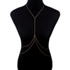 IngeSight.Z  Simple Style Cross Chest Belly Body Chain for Women Sexy Copper Sequins Bikini Beach Necklace Waist Chain Jewelry