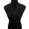 IngeSight.Z  Simple Style Cross Chest Belly Body Chain for Women Sexy Copper Sequins Bikini Beach Necklace Waist Chain Jewelry