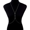 IngeSight.Z  Simple Style Cross Chest Belly Body Chain for Women Sexy Copper Sequins Bikini Beach Necklace Waist Chain Jewelry