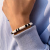 IngeSight.Z Simple White Black Soft Polymer Clay Bracelet for Men Adjustable Elastic Bracelet Diy Handmade Wrist Jewelry Gifts