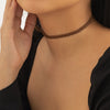 IngeSight.Z Simple Woven Twisted Brown Velvet Choker Collar Neck for Women Goth Charm Clavicle Chain Necklace Party Accessories