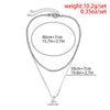 IngeSight.Z Simple Zircon Square Snake Chain Pendant Necklaces for Women Double Layer Rhinestone Choker Wedding Jewelry Gift
