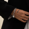 IngeSight.Z Stainless Steel Lock Padlock Pendant Bracelets Bangles Layered Charm Friendship Bracelets Wrist Chain Women Jewelry