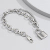 IngeSight.Z Stainless Steel Lock Padlock Pendant Bracelets Bangles Layered Charm Friendship Bracelets Wrist Chain Women Jewelry