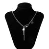 IngeSight.Z Stainless Steel Star Tassel Pendant Necklace for Women Men Minimalism Rhinestone Link Chain Necklace Korean Jewelry