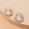 IngeSight.Z Steampunk Shiny Full Iced Out Rhinestone Crystal Hoop Earrings  Bling Basketball Loop Earrings Women Jewelry