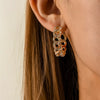 IngeSight.Z Steampunk Shiny Full Iced Out Rhinestone Crystal Hoop Earrings  Bling Basketball Loop Earrings Women Jewelry