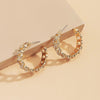 IngeSight.Z Steampunk Shiny Full Iced Out Rhinestone Crystal Hoop Earrings  Bling Basketball Loop Earrings Women Jewelry