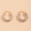 IngeSight.Z Steampunk Shiny Full Iced Out Rhinestone Crystal Hoop Earrings  Bling Basketball Loop Earrings Women Jewelry