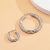 IngeSight.Z Steampunk Shiny Full Iced Out Rhinestone Crystal Hoop Earrings  Bling Basketball Loop Earrings Women Jewelry