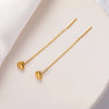 IngeSight.Z Titanium Steel Long Tassel Earrings Elegant Small Ball Love Heart Drop Dangle Earrings for Women Girls Jewelry Gifts
