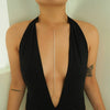 IngeSight.Z Trendy Rhinestones Link Chain Necklace Body Chest Chain Sexy Harness Belly Chain for Women Summer Body Jewelry