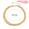 IngeSight.Z Twisted Cross Copper Flat Blade Snake Chain Choker Necklaces Gold Color Short Necklaces Collar Women Neck Jewelry