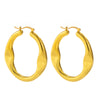 IngeSight.Z Twisted Metal Geometric Round Circle Large Hoop Earrings Gold Color Big Loop Earrings Women Jewelry Bijoux
