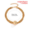 IngeSight.Z Vintage Big Ball Choker Necklaces for Women Multi Layered Thin Link Chain Clavicle Necklaces Neck Jewelry