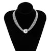 IngeSight.Z Vintage Big Ball Choker Necklaces for Women Multi Layered Thin Link Chain Clavicle Necklaces Neck Jewelry