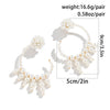 IngeSight.Z Vintage Exaggerate Imitation Pearl Big C-shaped Clip Earrings For Women Transparent Crystal Ear Cuff Hanging Earring