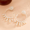IngeSight.Z Vintage Exaggerate Imitation Pearl Big C-shaped Clip Earrings For Women Transparent Crystal Ear Cuff Hanging Earring