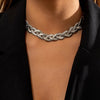 IngeSight.Z Vintage Flat Snake Chain Twisted Cross Knot Choker Necklaces Chunky Thick Short Clavicle Necklaces for Women Jewelry