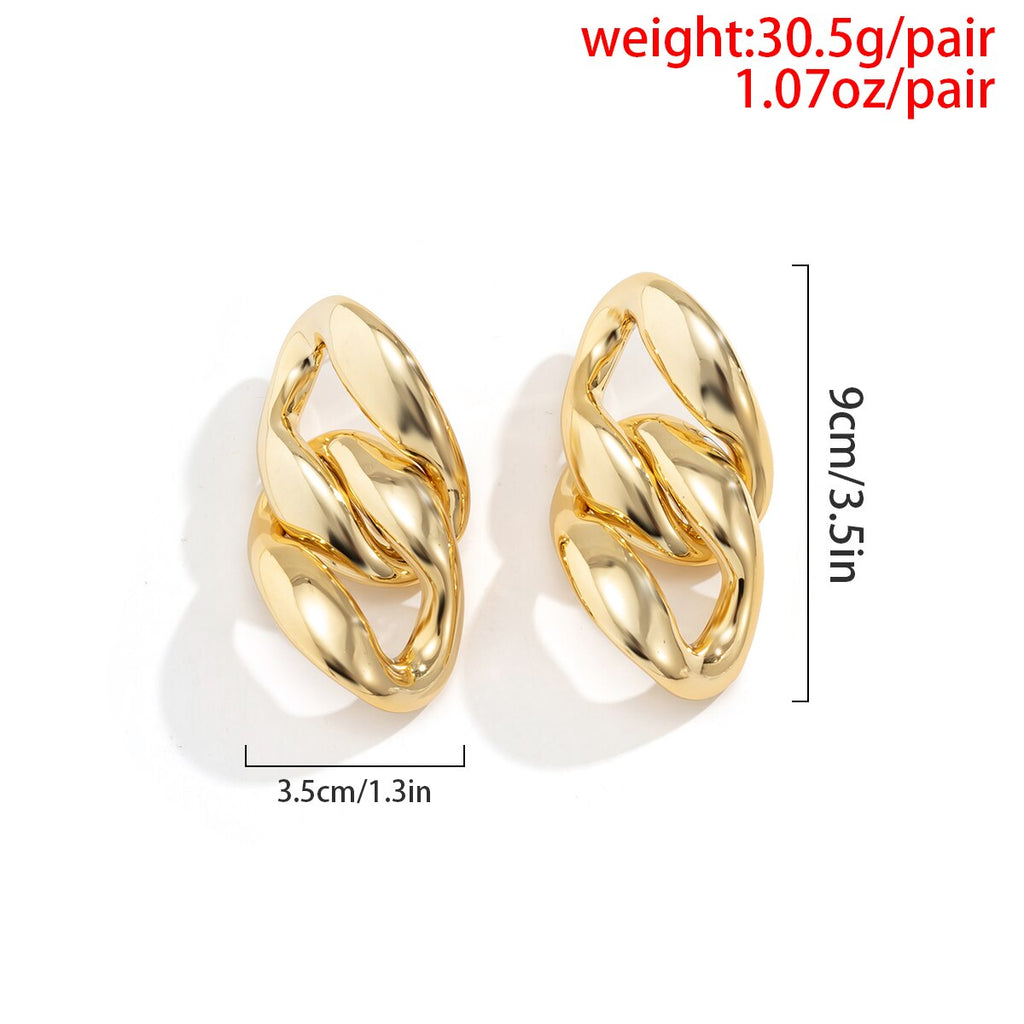 IngeSight.Z Vintage Geometric Long Double Circle Drop Earrings for Women Punk Exaggerated Large Dangle Earrings Trendy Jewelry