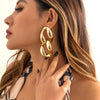 IngeSight.Z Vintage Geometric Long Double Circle Drop Earrings for Women Punk Exaggerated Large Dangle Earrings Trendy Jewelry