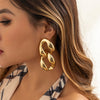 IngeSight.Z Vintage Geometric Long Double Circle Drop Earrings for Women Punk Exaggerated Large Dangle Earrings Trendy Jewelry