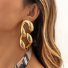 IngeSight.Z Vintage Geometric Long Double Circle Drop Earrings for Women Punk Exaggerated Large Dangle Earrings Trendy Jewelry