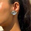 IngeSight.Z Vintage Metal Flower Stud Earrings for Women Imitation Pearl Piercing Earrings 2022 Jewelry Brincos Gift