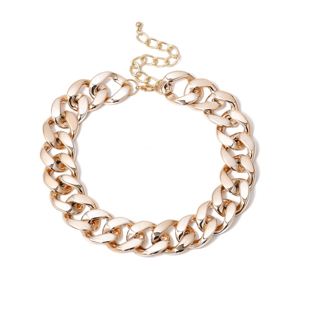 IngeSight.Z Vintage Thick Curb Cuban Short Choker Necklaces Collar Punk Rock Chunky Plastic Clavicle Necklace for Women Jewelry